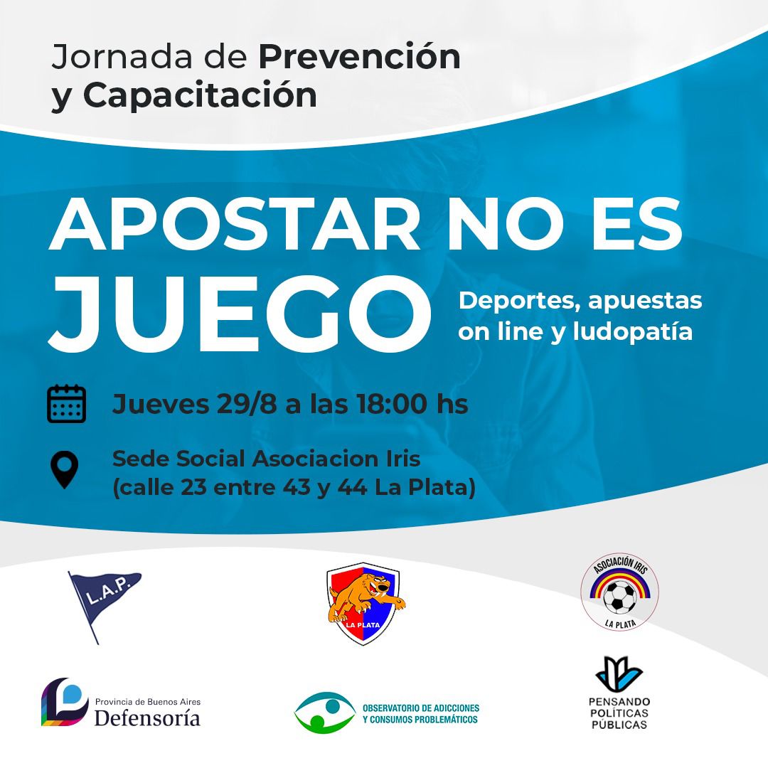 Desde el jueves 29/8 “Apostar no es un juego” llega a los clubes de la Liga Amateur Platense de Fútbol