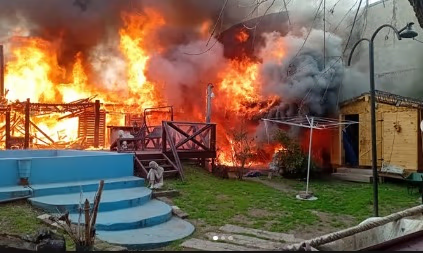 Tragedia en Los Hornos: un incendio arrasó con una vivienda, murieron ocho perros y hubo cuantiosas pérdidas materiales