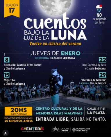 Qué hacer gratis en La Plata este verano: vuelve “Cuentos bajo la luz de la luna” a Plaza Malvinas