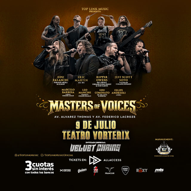 Master of Voices en Buenos Aires: cuatro leyendas del rock y el metal protagonizarán una noche histórica en el Teatro Vorterix